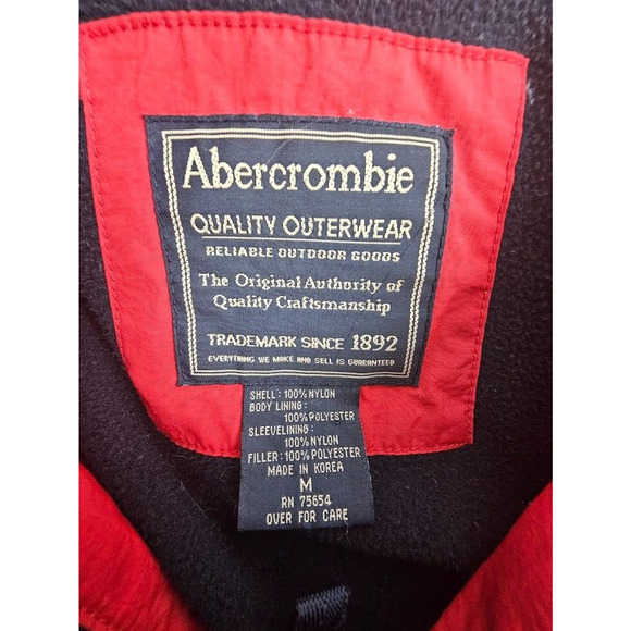 Abercrombie & Fitch Zip up Jacket Medium RN 75654 Red Lined - Picture 4 of 8